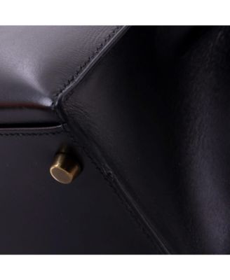 Kelly 32 Handbag Black Box Calf with Gold Hardware