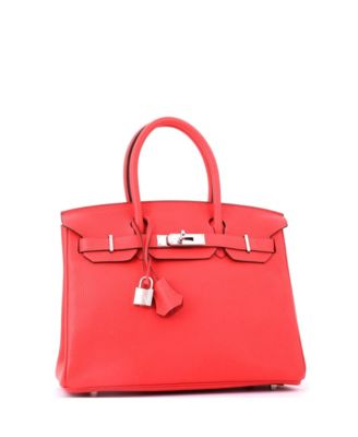 Birkin 30 Handbag Red Togo with Palladium Hardware