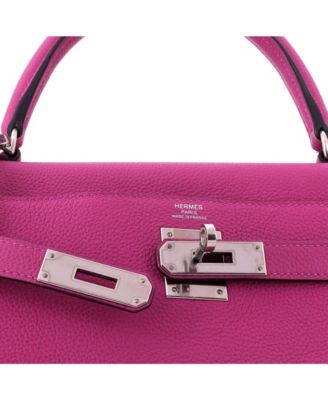 Kelly 28 Handbag Pink Togo with Palladium Hardware