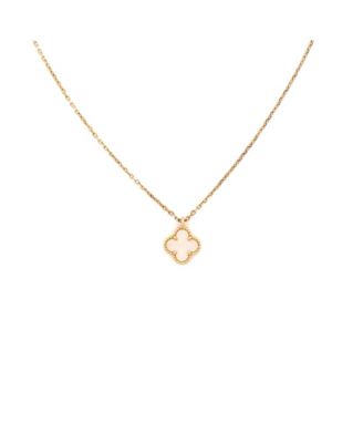  Sweet Alhambra Pendant Necklace 18K Gold and Mother of Pearl, 16.75"