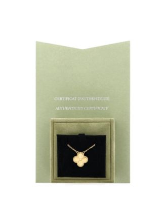  Vintage Alhambra Pendant Necklace Guilloche 18K Gold, 19.25"