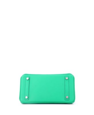 Birkin 25 Handbag Green Swift with Palladium Hardware