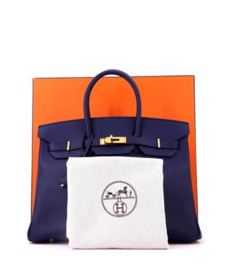 Birkin 35 Handbag Blue Epsom with Gold Hardware