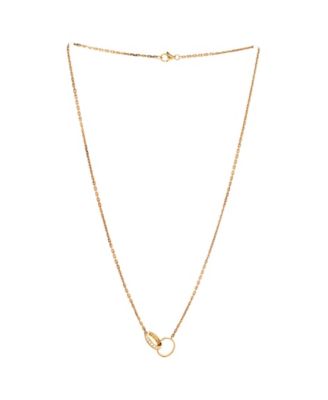  Love Interlocking Necklace 18K Gold and Diamonds, 17.25"