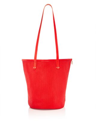 Choupette Perforated Diamond Leather Bucket Bag
