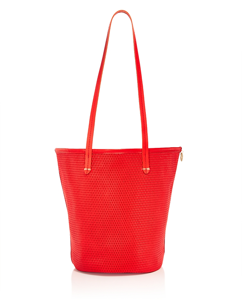Clare V. Choupette Perforated Diamond Leather Bucket Bag