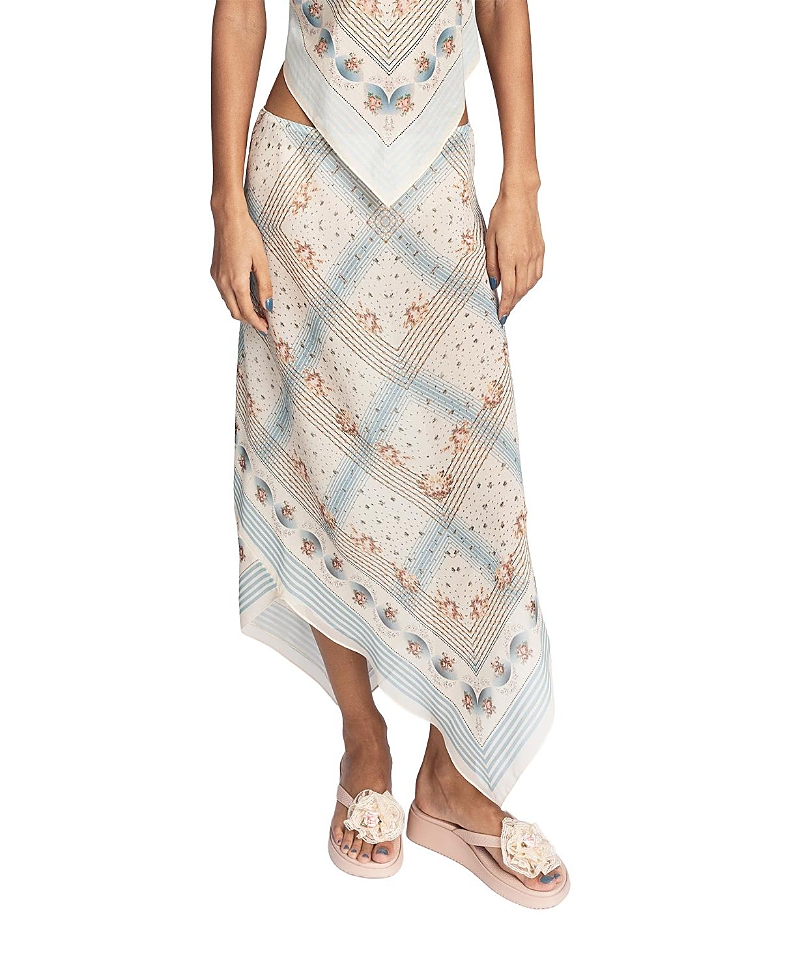 Anna Sui Heritage Scarf Print Chiffon Skirt