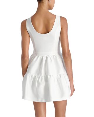 Structured Taffeta Tiered Flare Mini Dress