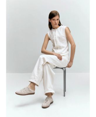 Women's TB.490 Mule Crochet Cream Leather Sneakers