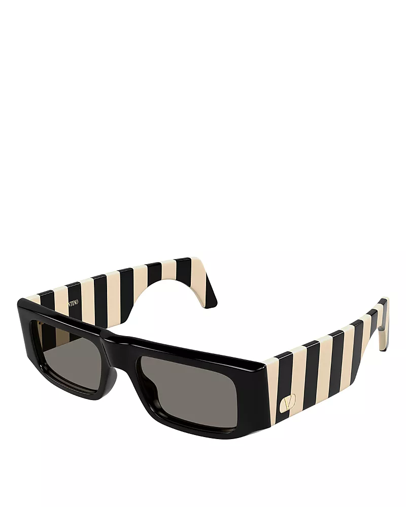 Valentino Rectangular Sunglasses, 52mm