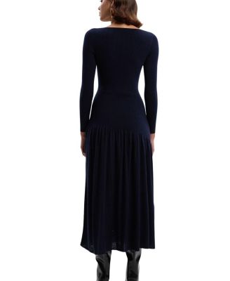 Wool Blend Sheer Knitted Skirt Dress