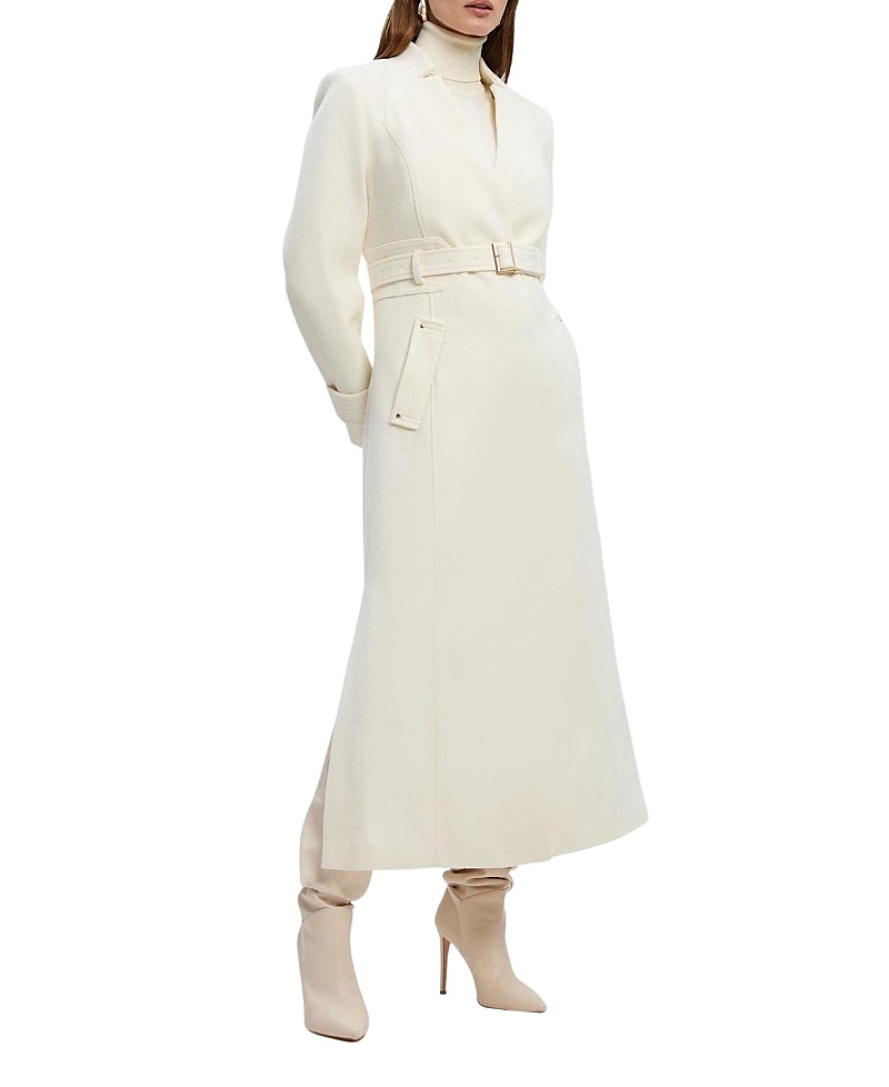 Karen Millen Wool Notch Neck Belted Maxi Coat