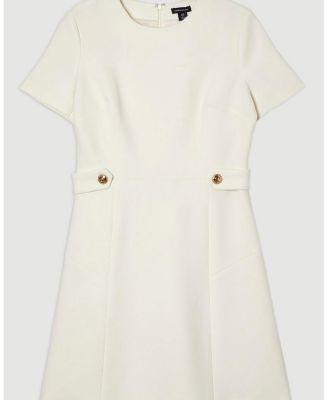 Tab Detail Tailored Mini Dress