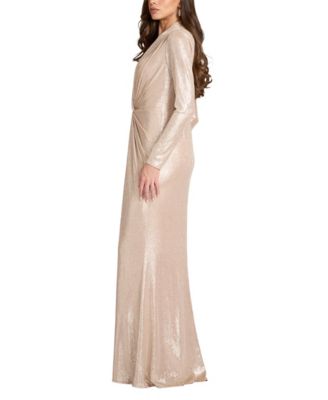 Ferrum Metallic Twist Drape Gown