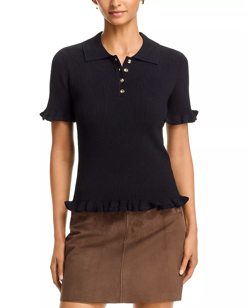 T Tahari Half Placket Polo