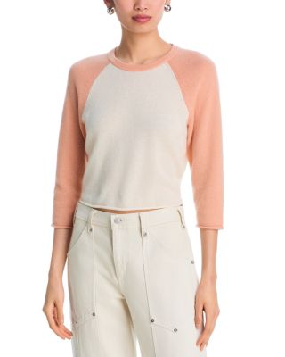 Shrunken Baseball Raglan Cashmere Sweater 
