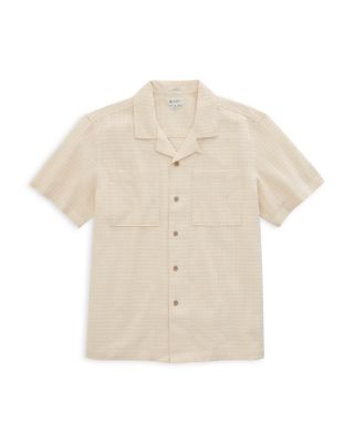Relaxed Fit Camp Collar Textured Pocket Shirt