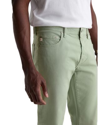 Tellis Slim Fit 34" Twill Pants in Faded Moss