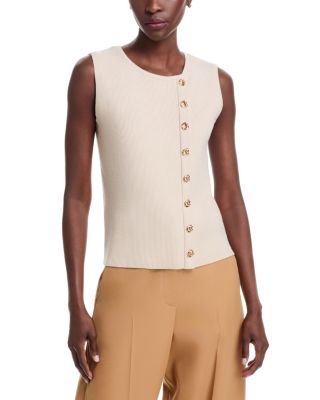 Ribbed Button Front Sweater