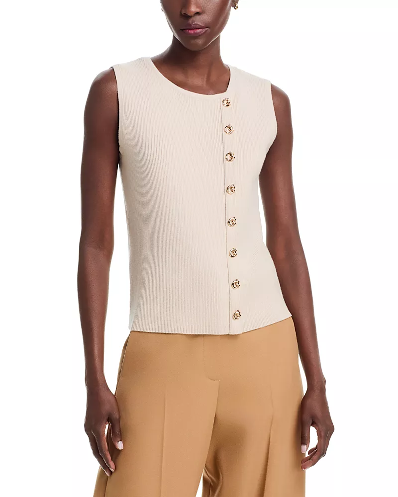 Sioni Ribbed Button Front Sweater
