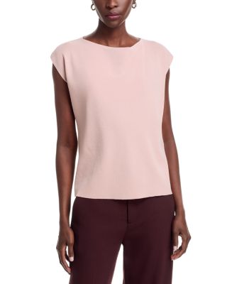 Drape Neck Cap Sleeve Sweater