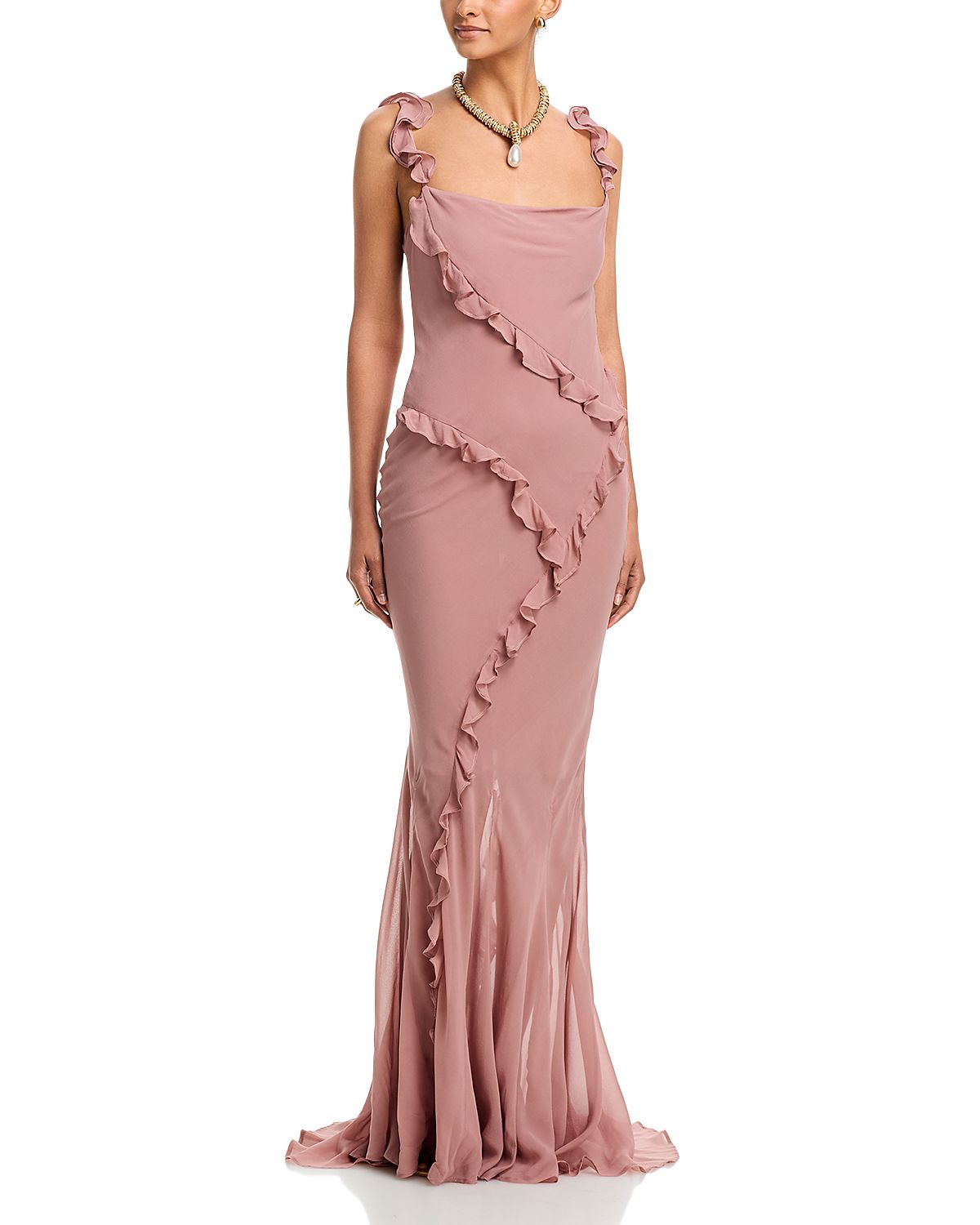 Paris Georgia Silk Ruffled Dress