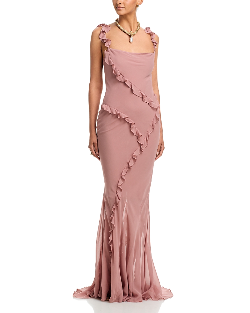 Paris Georgia Silk Ruffled Dress