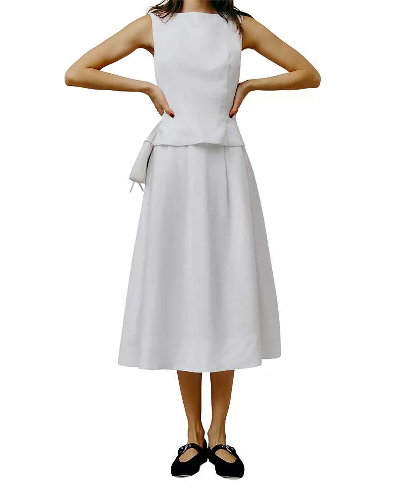 Reformation Moya Linen Two Piece Dress