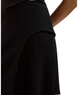  Buckle Pleated Mini Skirt