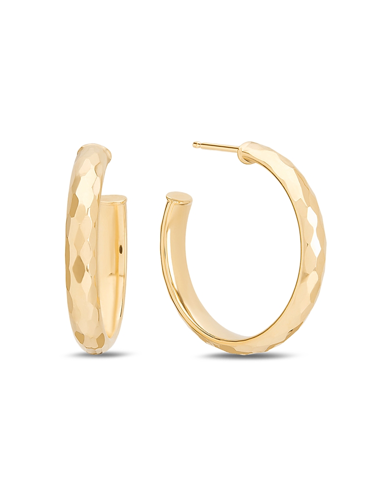 Lana 14K Yellow Gold Disco Ball Texture Hoop Earrings
