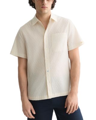 Jacquard Seersucker Regular Fit Short Sleeved Shirt