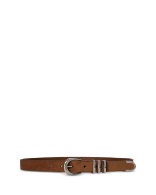 Women's Metal Keeper Suede Skinny Belt