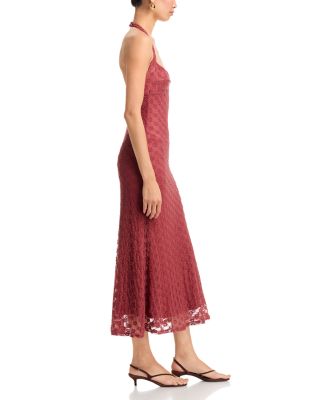 bardot halter midi dress Bardot Paola Halter Midi Dress in Soft Blue