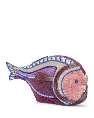 Pesce Beaded Fish Clutch 