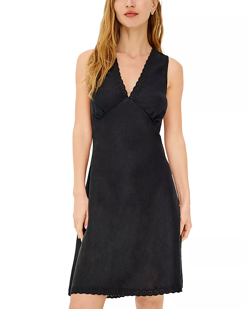 Rails Bex Linen Scalloped Mini Dress