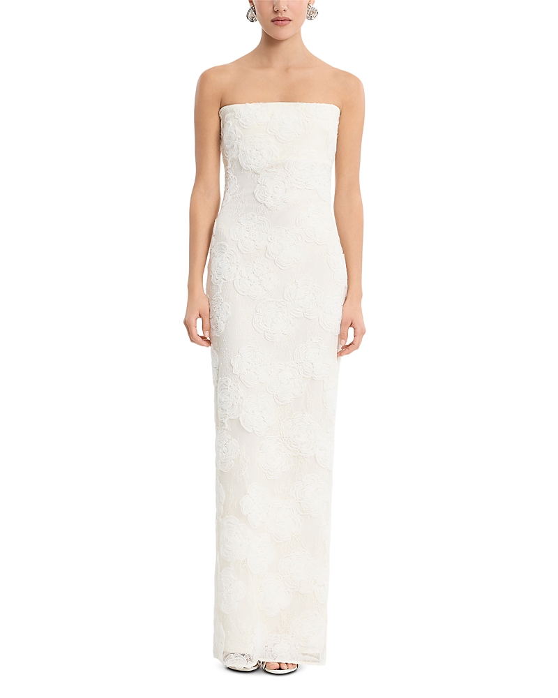 Rotate Flower Mesh Tube Dress