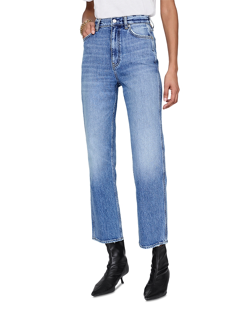 Anine Bing Jane High Rise Ankle Jeans in Washed Blue