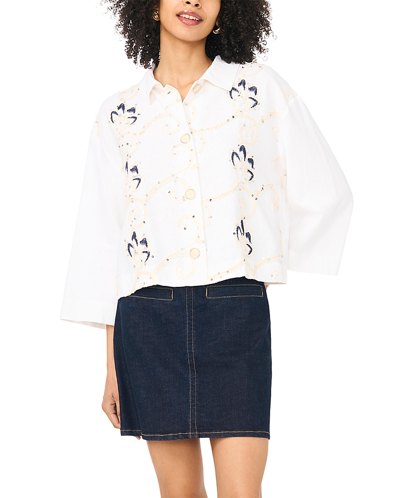 Vince Camuto Sequinned Embroidered Top