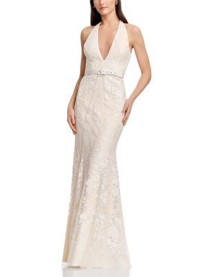 Dress the Population Devin Embroidered Halter Dress