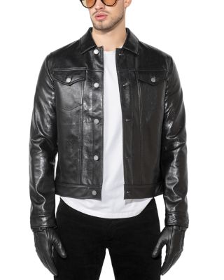 Dean Patent Noir Trucker Jacket