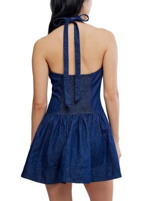free people blue halter dress Free People Women's Trevi Denim Mini Dress, Celestial Blue, XS at Amazon  Women's Clothing store