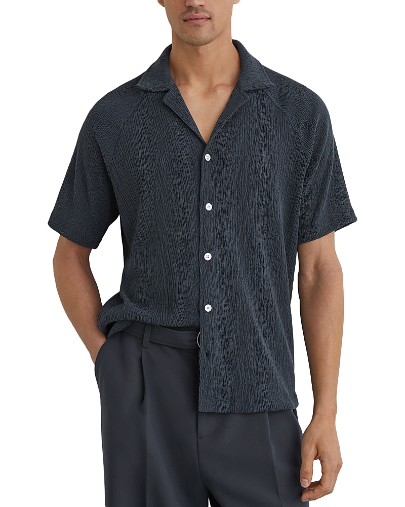 Reiss Knox Short Sleeve Textured Raglan Shirt