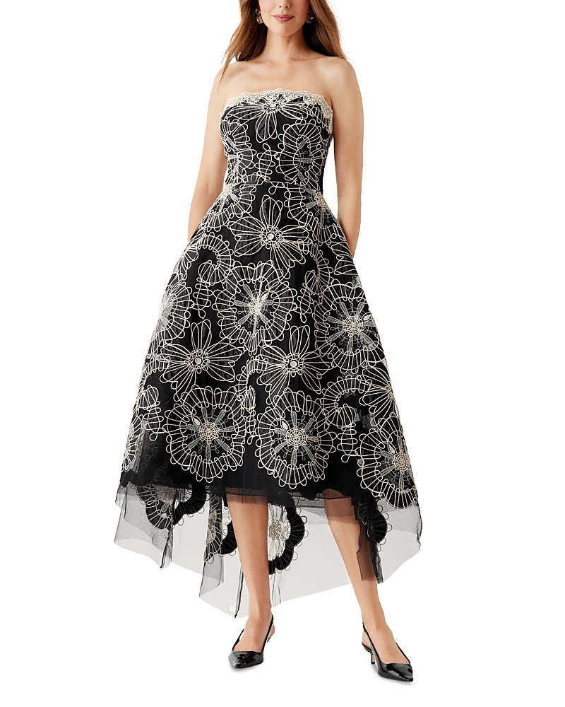 Teri Jon by Rickie Freeman Re Embroidered Tulle Dress