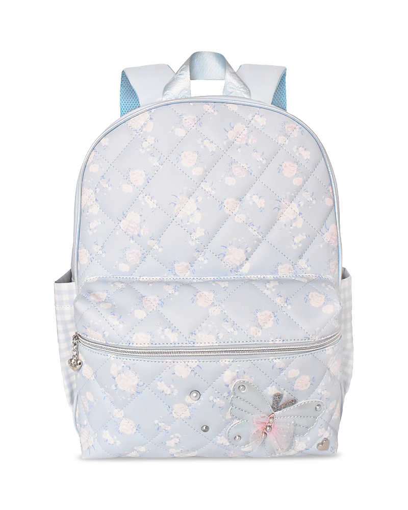 Omg Accessories Girls' Butterfly Floral Quilted Large Backpack - Ages 6