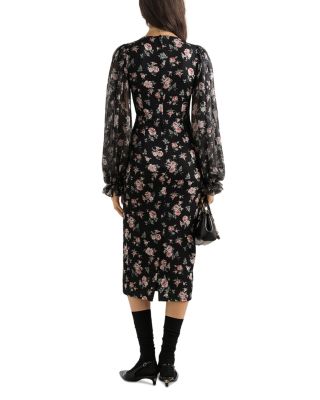 yellow floral ruffle dress Hazel Floral Ruffle A-Line Mini Dress