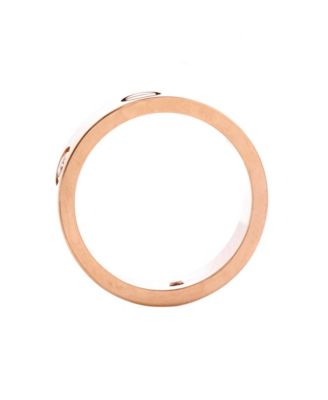  Love 3 Diamonds Band Ring 18K Rose Gold with Diamonds