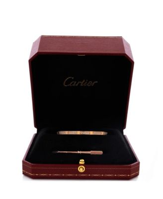  Small Love Bracelet 18K Rose Gold with Pave Diamonds