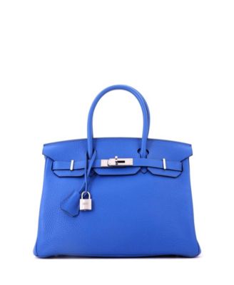 Birkin 30 Handbag Verso Clemence with Palladium Hardware