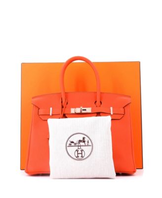 Birkin 30 Handbag Orange Togo with Palladium Hardware