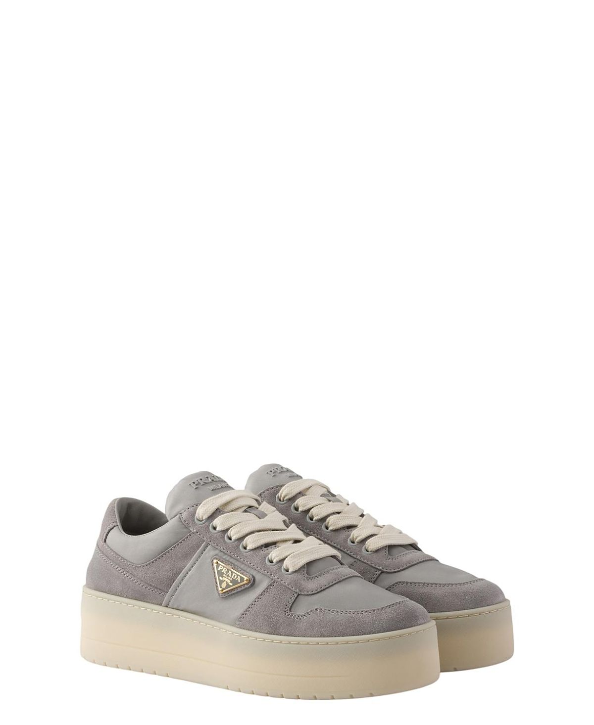 Prada Women's Downtown Bold Re-Nylon and Suede Sneakers